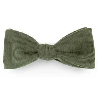 Khaki Velvet Bow Tie - Le Coq En Pap