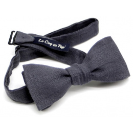 Grey Linen Bow Tie - Le Coq En Pap