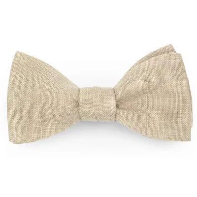 Papillon Bow Tie Linen Beige Sable - Le Coq En Pap