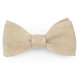 Papillon Bow Tie Linen Beige Sable - Le Coq En Pap