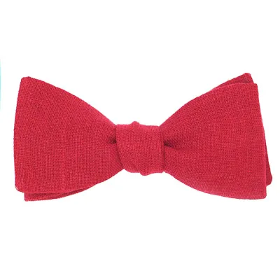 Garnet Red Linen Bow Tie - Le Coq En Pap Reference: 17706| Chapellerie Traclet