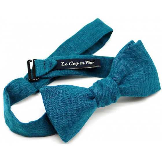 Nœud Papillon Lin Bleu Canard - Le Coq En Pap Nœud Papillon Lin Bleu Canard - Le Coq En Pap