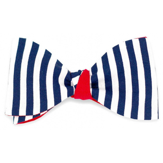 Nœud Papillon Rayé Revers Coton - Le Coq En Pap Nœud Papillon Rayé Revers Coton - Le Coq En Pap