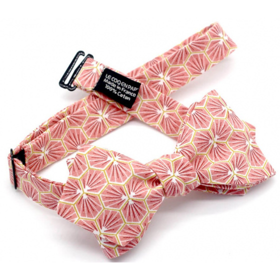 Nœud Papillon Rose Corail Japonais - Le Coq En Pap
