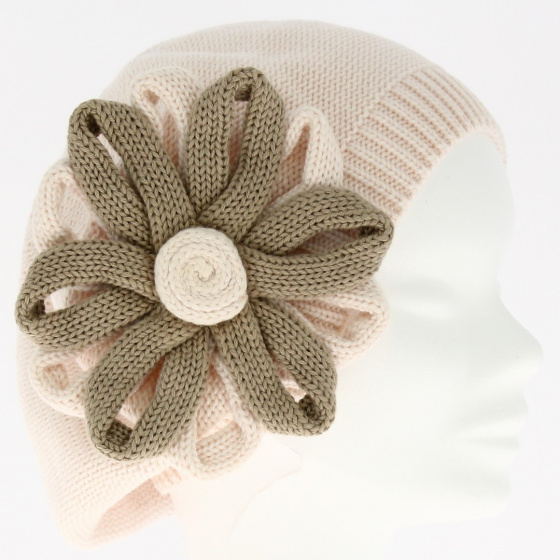 Béret Irma Coton Fleur rose pâle - BeBeret