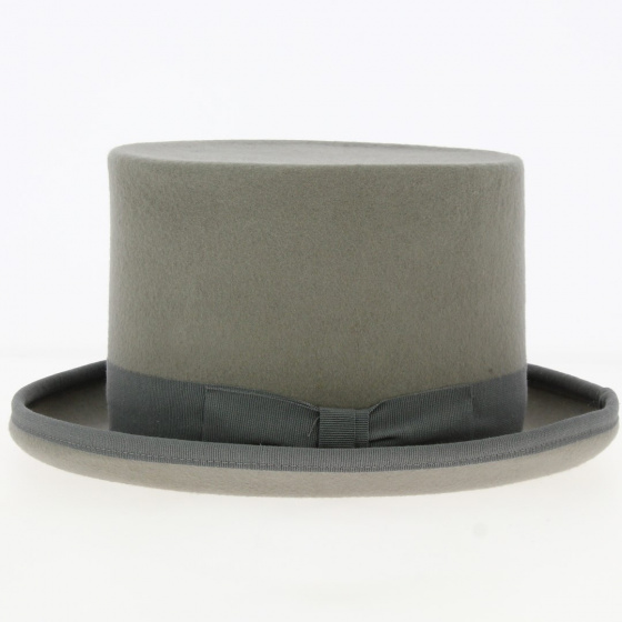 Light Grey Wool Felt Top Hat - Guerra