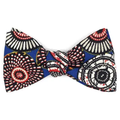 Sapphire Blue Rosette Bow Tie - Le Coq En Pap