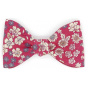 Reversible Raspberry Red Floral Bow Tie - Le Coq En Pap
