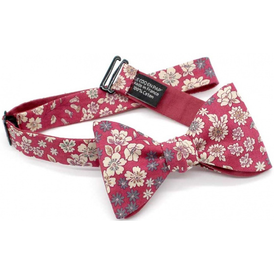 Nœud Papillon Fleuri Rouge Framboise Réversible - Le Coq En Pap Nœud Papillon Fleuri Rouge Framboise Réversible - Le Coq En Pap