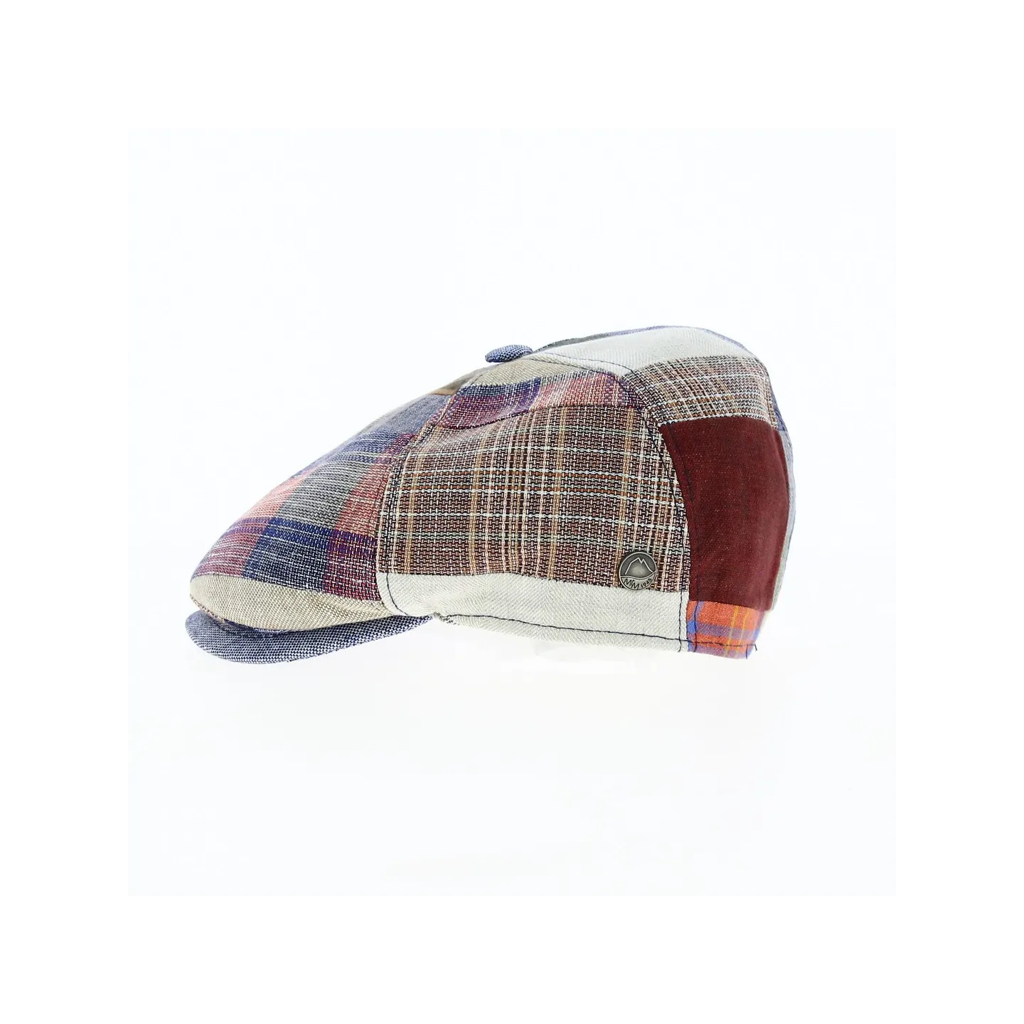 Linen and Cotton Patchwork Cap - MTM Reference: 15528 | Chapellerie Traclet