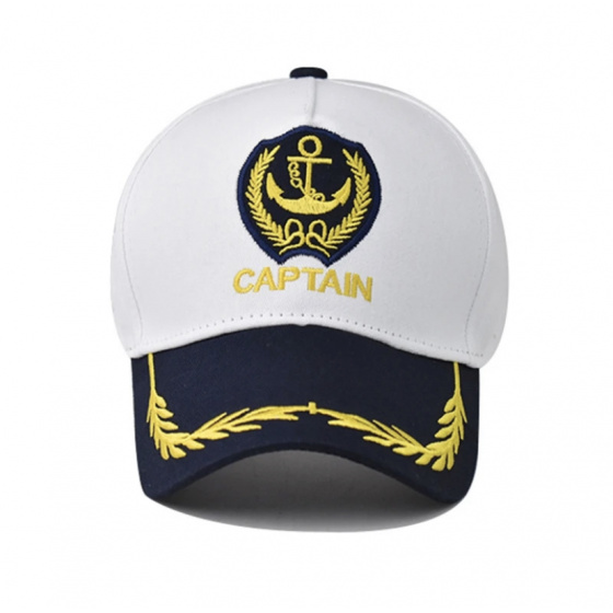 Casquette Baseball Capitaine Coton Blanc - Traclet