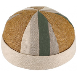Docker Patchwork Cotton & Linen Beanie - Traclet