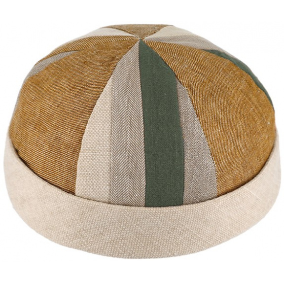 Docker Patchwork Cotton & Linen Beanie - Traclet