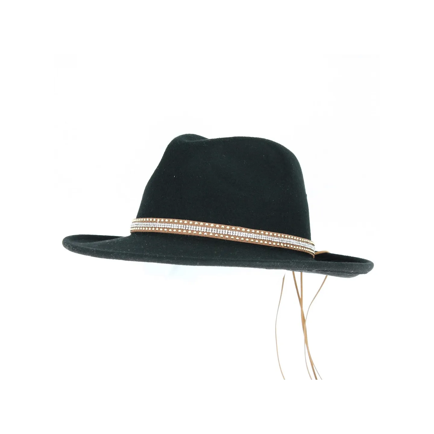 Chapeau Fedora Feutre Laine Noir Imperméable - Traclet
