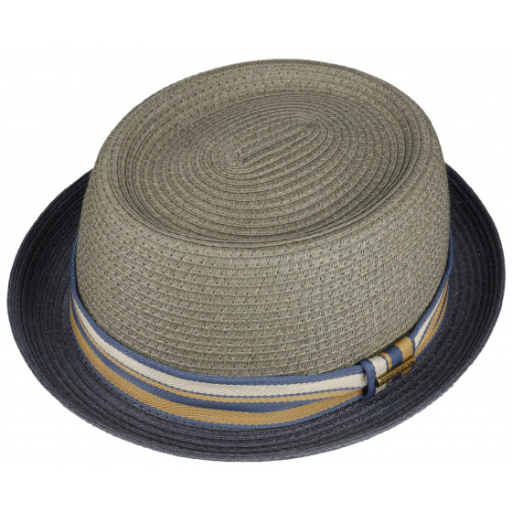 Chapeau Porkpie Scriba Toyo Gris & Bleu marine - Stetson