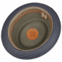 Stetson Grey & Navy Blue Toyo Scriba Porkpie Hat