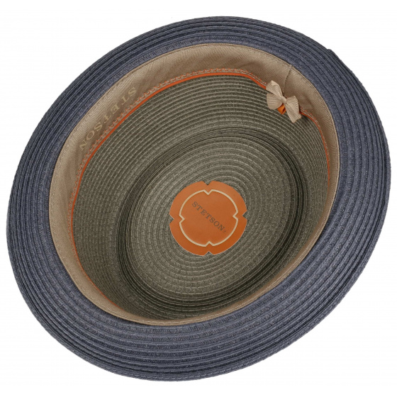 Chapeau Porkpie Scriba Toyo Gris & Bleu marine - Stetson