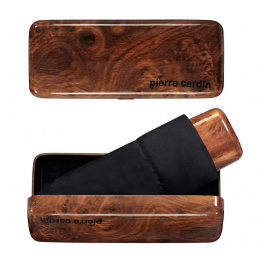Black & Wood Effect Mini Umbrella - Pierre Cardin