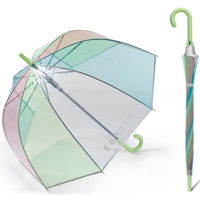 Parapluie Cloche Transparent Multicolore Courbe Vert - Esprit