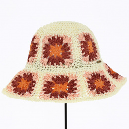 Pink Paper Straw Flower Floppy Hat - Barts