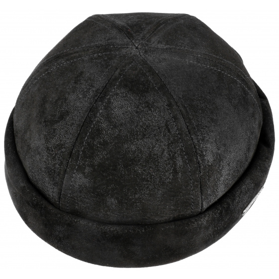 Black Leather Docker Beanie - Stetson Black Leather Docker Beanie - Stetson