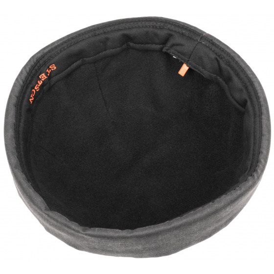 Bonnet Docker Hiver Coton Vieilli Noir - Stetson Bonnet Docker Hiver Coton Vieilli Noir - Stetson