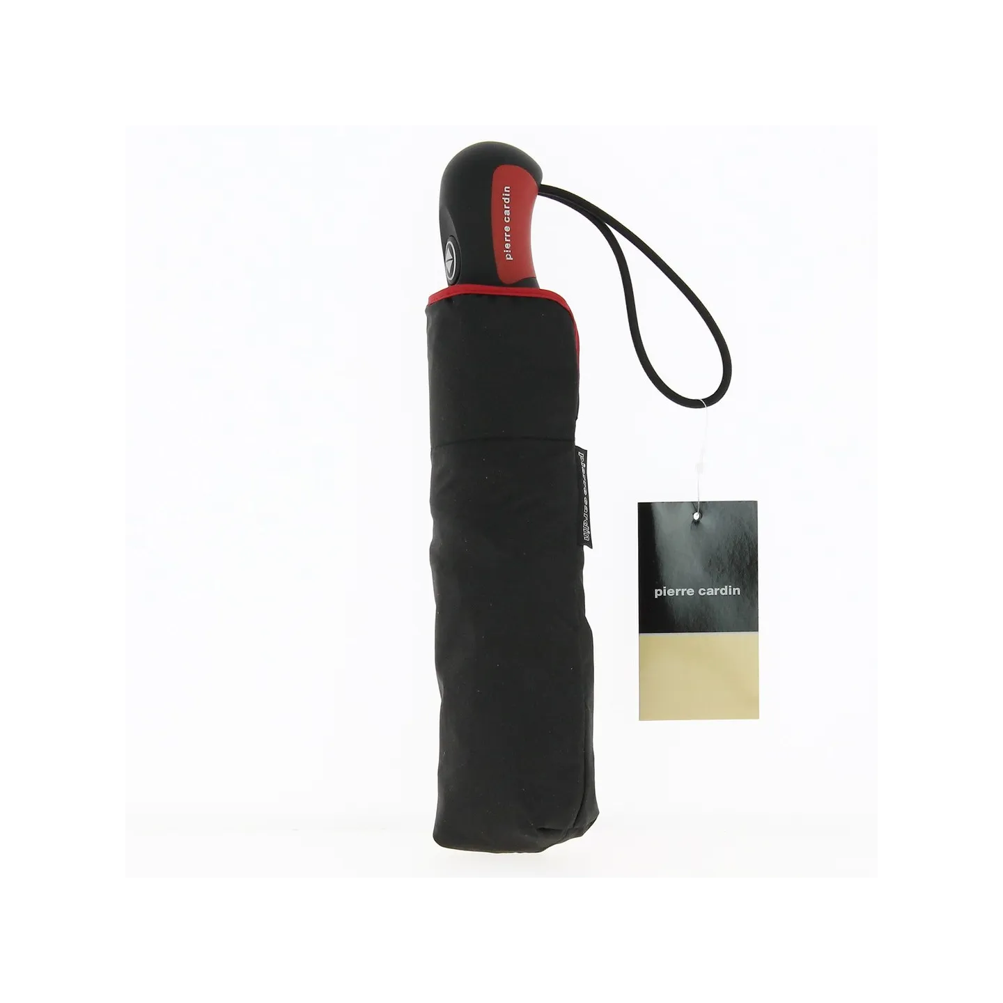 Women's Folding Sunflower Umbrella Black and Red - Pierre Cardin