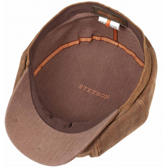 Burney Leather Hatteras Cap - Stetson Burney Leather Hatteras Cap - Stetson