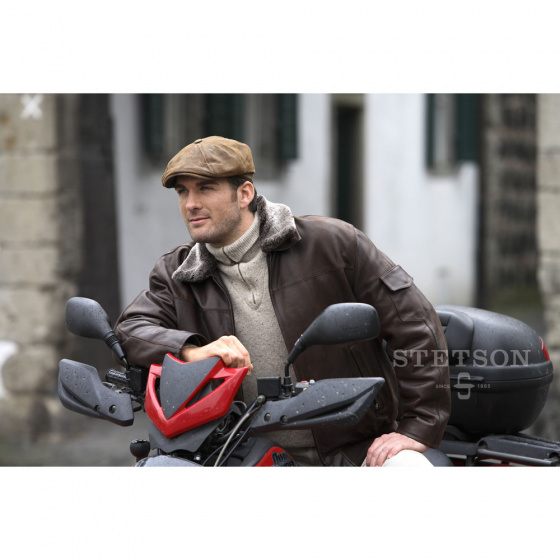 Burney Leather Hatteras Cap - Stetson Burney Leather Hatteras Cap - Stetson