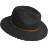 Chapeau Fédora Denney Paille Papier Noir- Bailey Reference : 9308 | Chapellerie Traclet