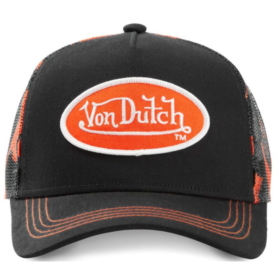 Black & Orange Abob Baseball Cap - Von Dutch Black & Orange Abob Baseball Cap - Von Dutch