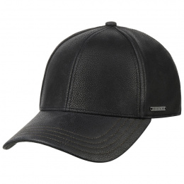 Baseball Cap Leather Earflaps Black - Stetson