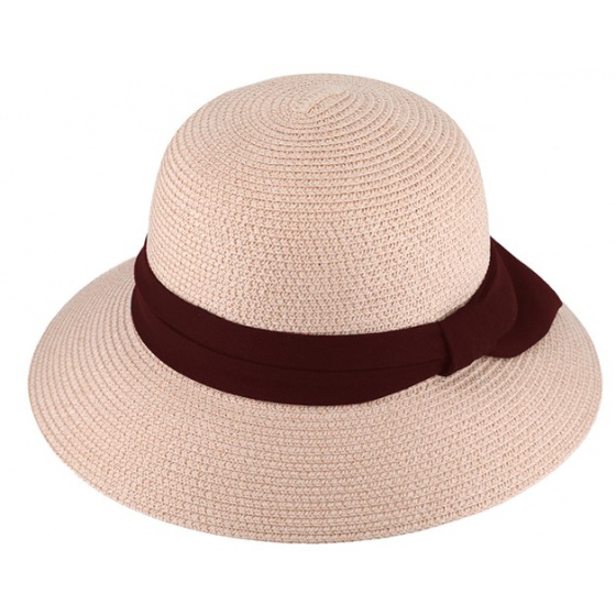 Chapeau Cloche Lavandou Paille Papier Saumon - Traclet