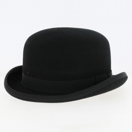 Black Wool Felt Bowler Hat - Traclet
