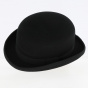 Black Wool Felt Melon Hat - Traclet