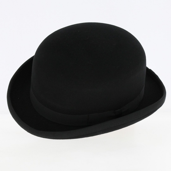 Black Wool Felt Bowler Hat - Traclet Black Wool Felt Bowler Hat - Traclet