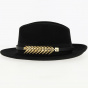 Fedora Hat Felt Wool Feather Black Waterproof - Traclet