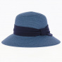 Blue Paper Straw Lavandou Cloche Hat - Traclet