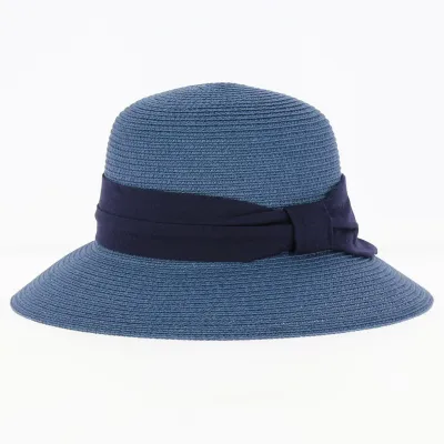 Blue Paper Straw Lavandou Cloche Hat - Traclet Reference: 14609 | Traclet Hat Shop