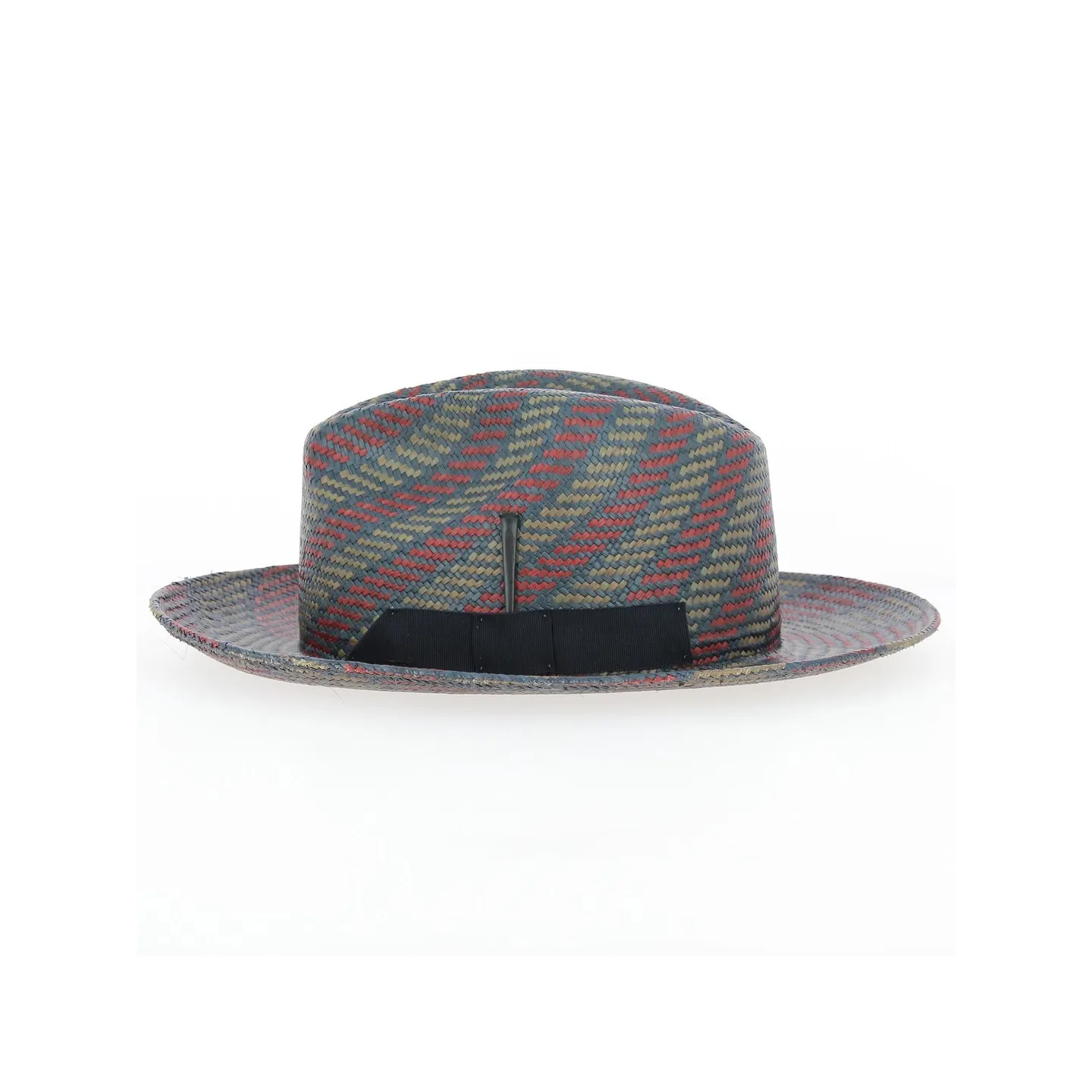 Chapeau Fedora Paille Panama Rouge et Or - Bailey