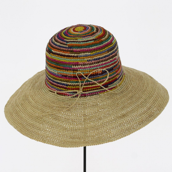 Capeline Melody Raphia Multicolore & Natural - Traclet Capeline Melody Raphia Multicolore & Natural - Traclet