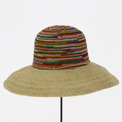Capeline Melody Raphia Multicolore & Naturelle - Traclet