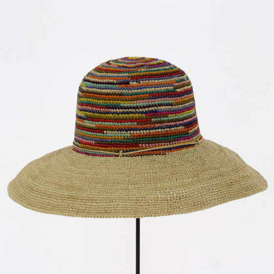 Floppy Hat Dayana Raffia Multicolored & Natural - Traclet