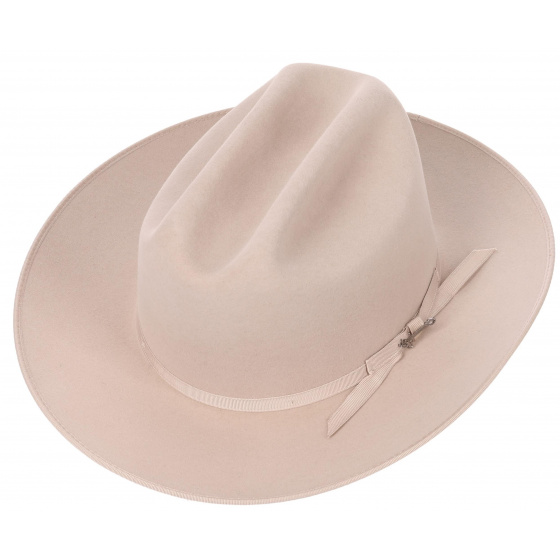 6X Fur Felt Open Road Fedora Hat Beige - Stetson