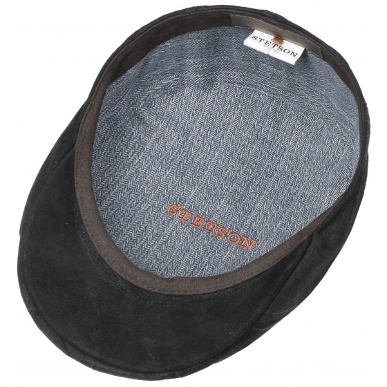 Stetson Black Leather Madison Dane Cap Stetson Black Leather Madison Dane Cap