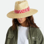 Traveller Hat Wide Brim Joanna Natural Straw Aloha - Brixton