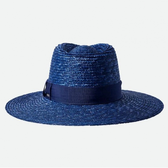 Traveller Hat Wide Brim Joanna Natural Straw Blue - Brixton