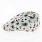 Paperino Flat Cap White Cotton Hawaiian Pattern - Traclet