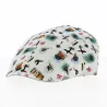 Paperino Flat Cap White Cotton Hawaiian Pattern - Traclet