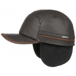 Byers Earflaps Leather Cap Black - Stetson